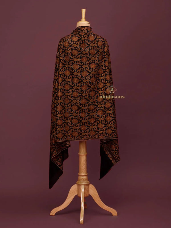Heritage Cashmina Shawl with Jama Jaal Pattern in Black