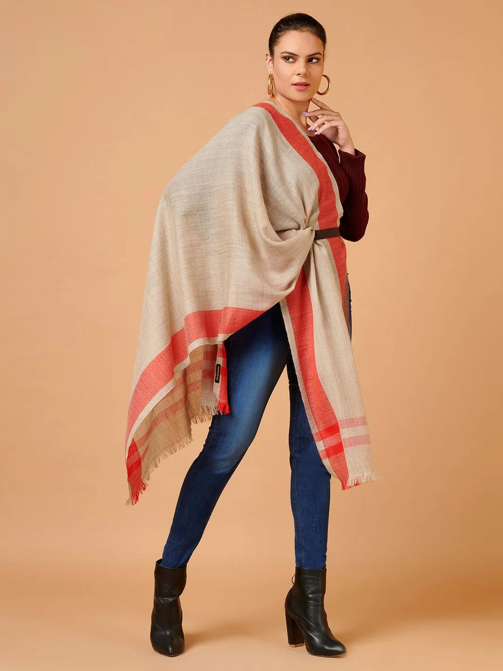 【GroundY】DOBBY WOOL TWO-TONE COLOR STOLE GroundY】DOBBY WOOL TWO-TONE COLOR STOLE