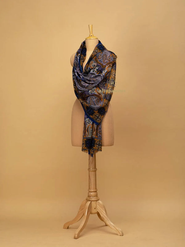 Digital Print Embroidery Woollen Stole