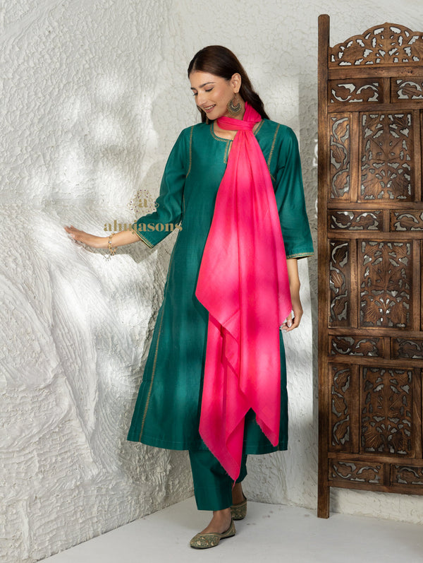 Pink Handloom Pure Pashmina Shawl — Signature Solid